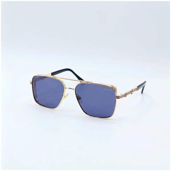 Gold Blue Aviator Sunglasses