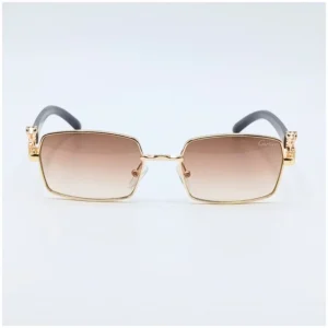 Panthere Gold Rectangular Mens Sunglasses