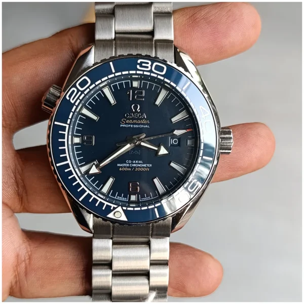 Silver Chain Mens Watch Ocean Blue Dial 43mm Automatic-14857
