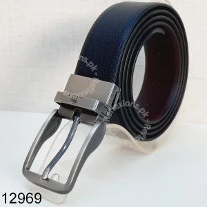 Reversible Lacoste Belt Black Brown