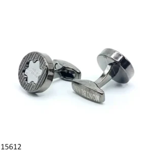 Black Metallic MB Star Cufflinks for Men