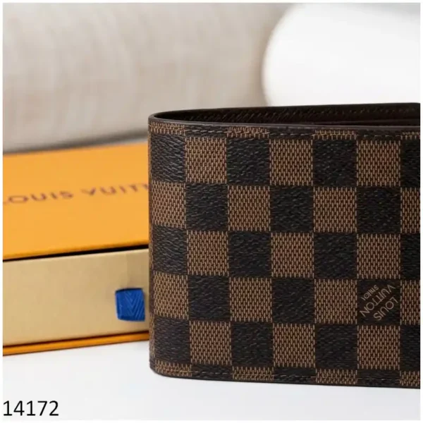 LV Wallet Men Brown Check Pattern