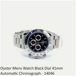 Oyster Mens Watch Black Dial 41mm Automatic Chronograph