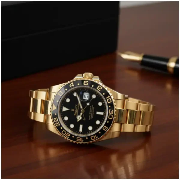 Oyster Mens Watch Golden Dial Diamond 41mm at Reflexions.pk