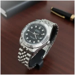 Oyster Mens Watch Diamonties Black Dial Size 41mm