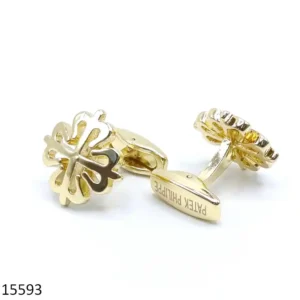 Cufflinks for Men PP Golden Flower Logo Design