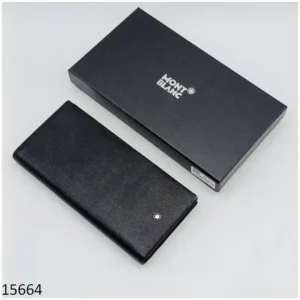 Long Wallet for Men Black Textured