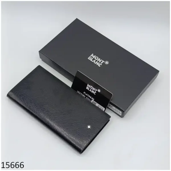 Long Wallet for Men Black Grainy