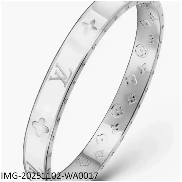 11 LV Nanogram White Bracelet Cuff