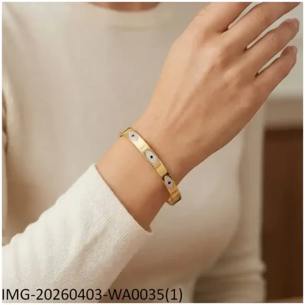 Evil Eye Golden Bracelet 18cm