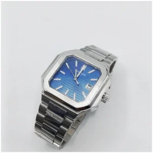 Cubitus Silver Chain Mens Watch 42mm Blue Dial