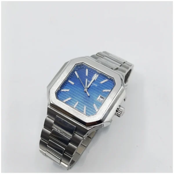 Cubitus Silver Chain Mens Watch 42mm Blue Dial