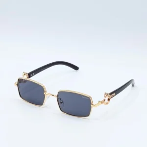 Lion Rectangle Gold Sunglasses